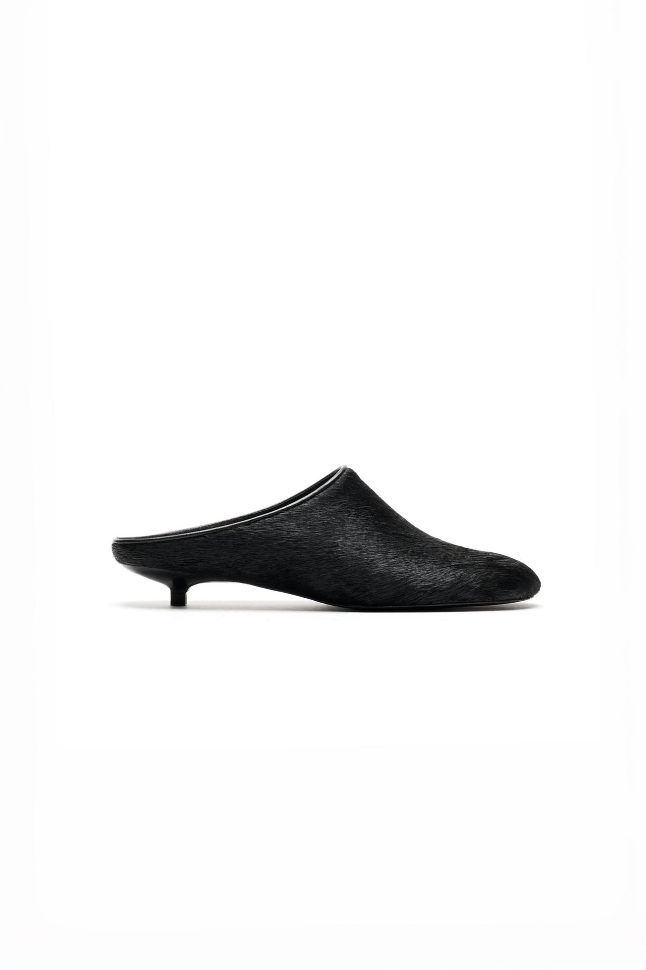 Low heel fur mule - LIMITED EDITION — Black