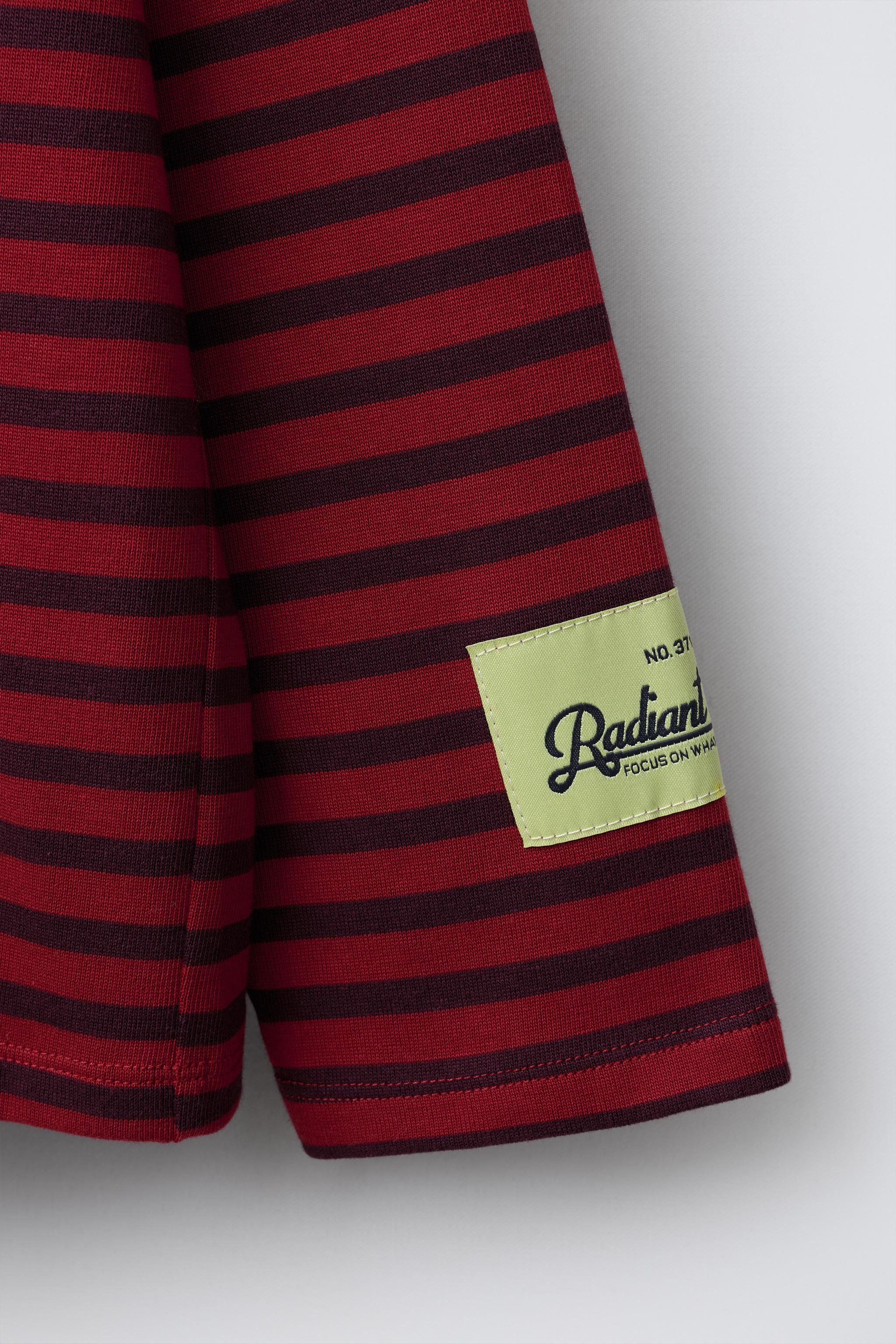 STRIPED TEXT T-SHIRT - Dark red | ZARA United States
