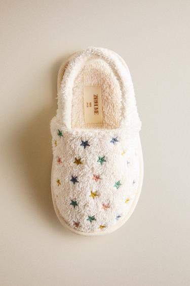 ZAPATILLA DESTALONADA TOALLA BAÑO ESTRELLAS - Blanco de Zara