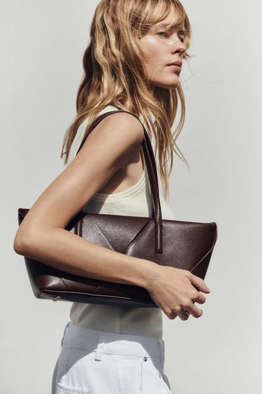 WOVEN ELONGATED HANDBAG - Burgundy Red by Zara - Image 0