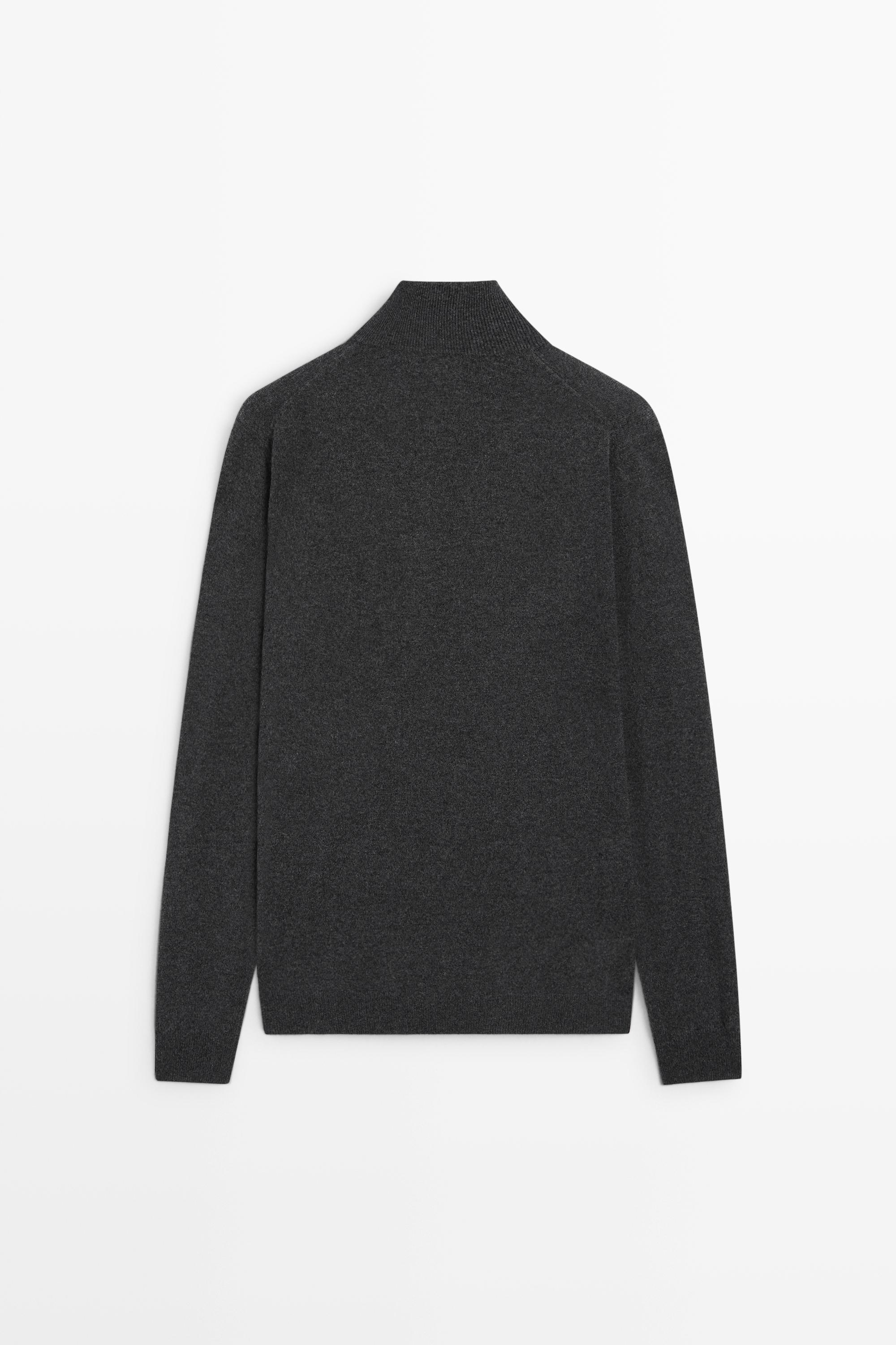 Mock neck knit sweater with zip