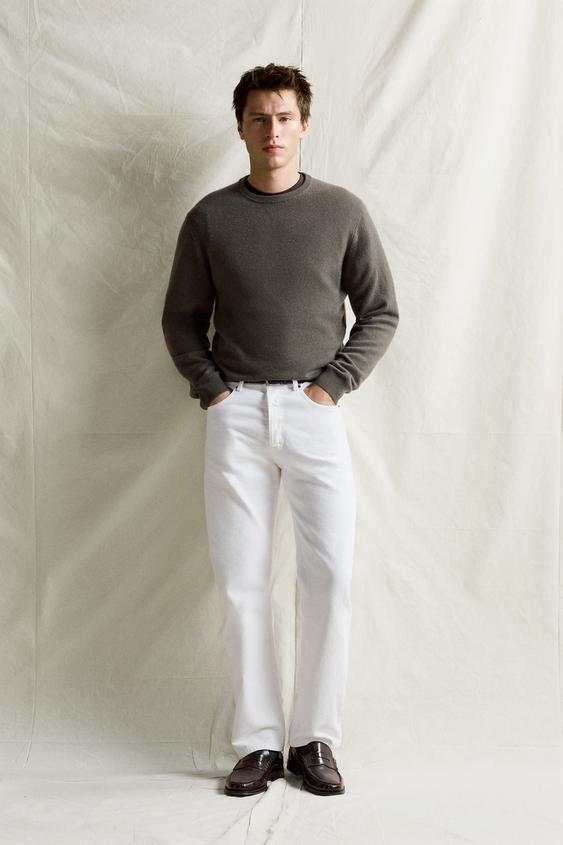 SUÉTER REGULAR FIT 100% CASHMERE - Verde gris de Zara - Imagen 0