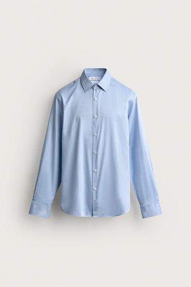 SLIM FIT TEXTURED SHIRT - Sky blue by Zara - Image 0