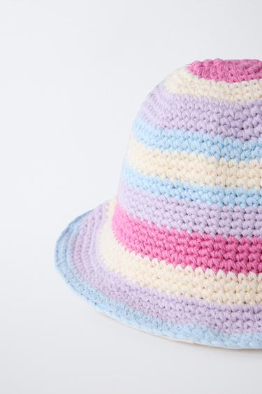 CROCHET KNIT BUCKET HAT - Pink by Zara - Image 1