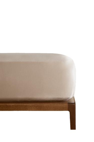 MULBERRY SILK FITTED SHEET | 30 CM HIGH - Brown / Taupe by Zara