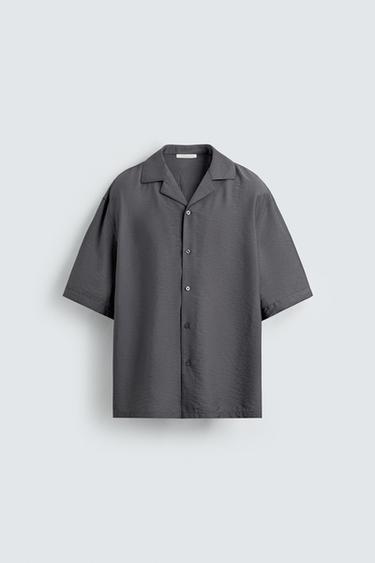 RELAXED FIT FLOWING SHIRT - Grey by Zara