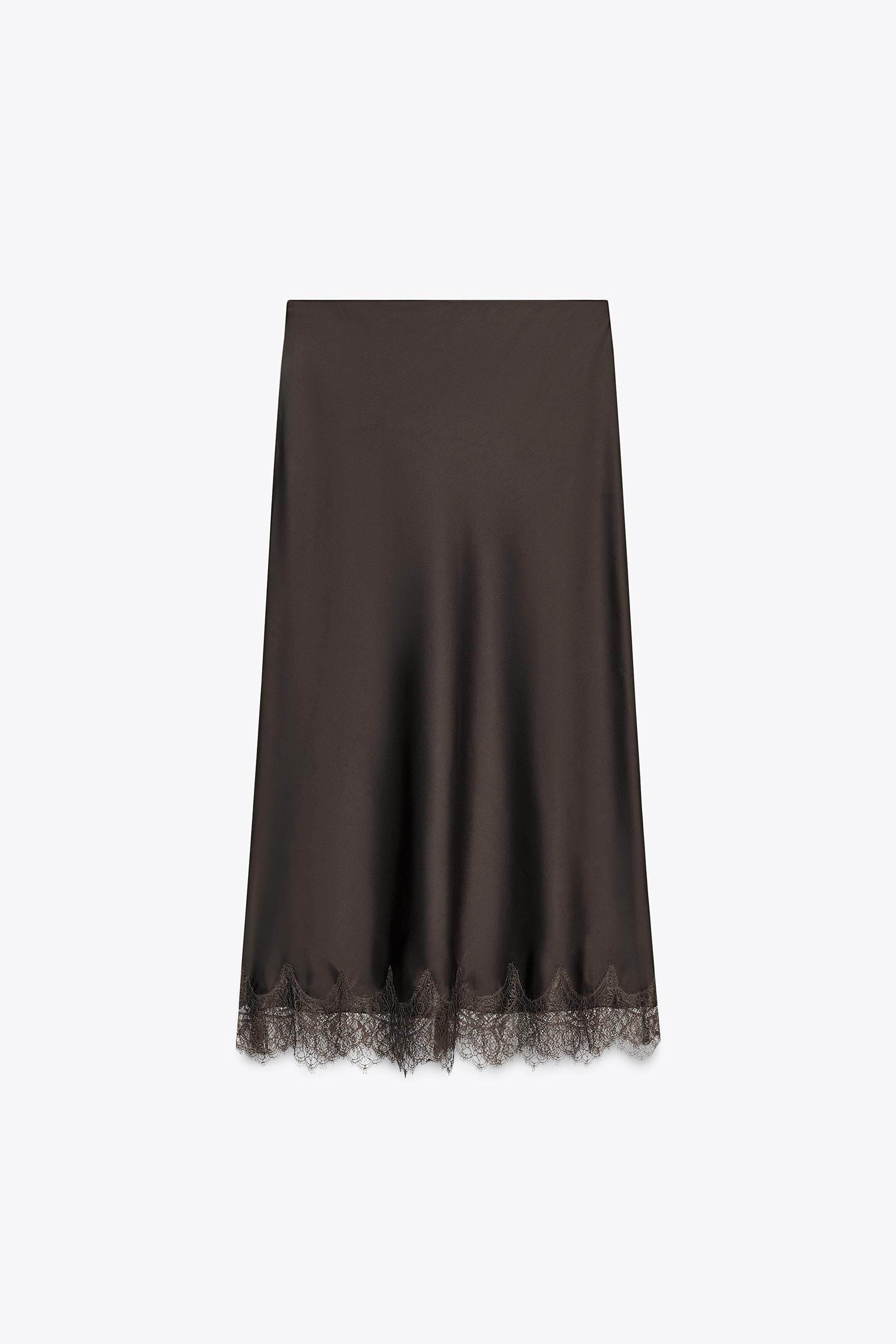 新品 ZARA サテンレースミディスカート Lサイズ 新品 ZARA サテンレースミディスカート Lサイズ - メルカリ