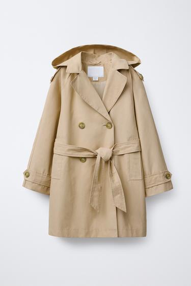TRENCH COM CAPUZ REMOVÍVEL - Camel-claro da Zara