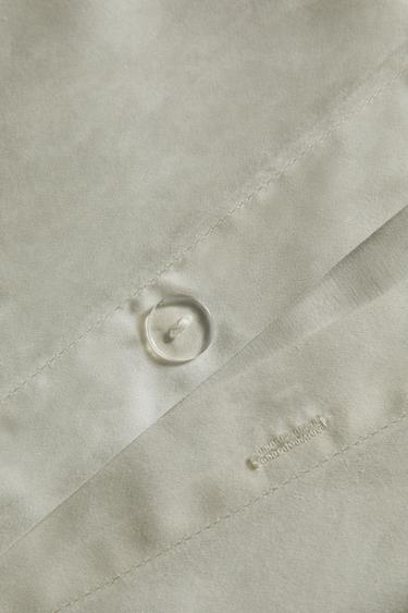 SATEEN DUVET COVER WITH SILK BORDER (300 THREAD COUNT) - Green by Zara