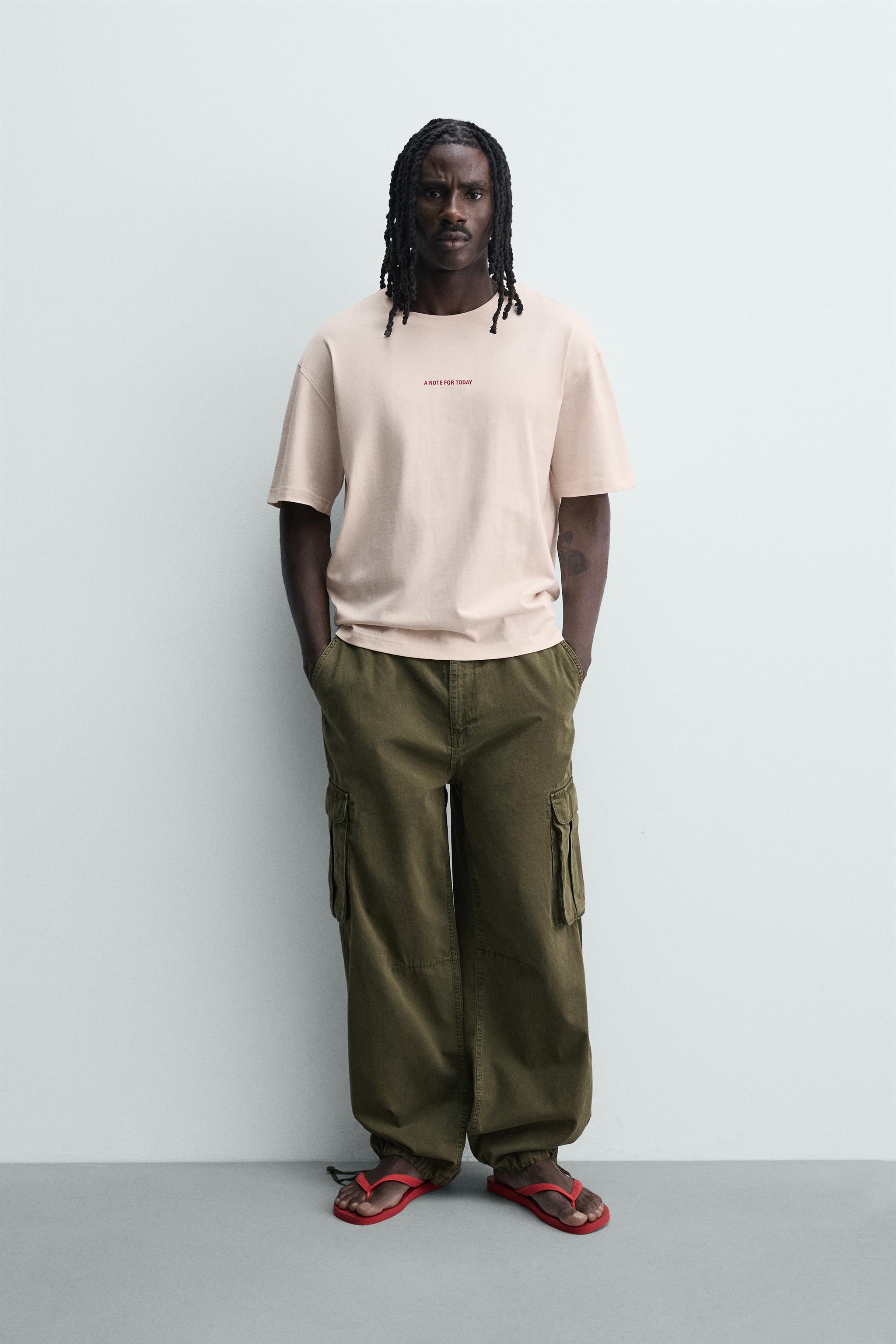 リラックスフィットプリントTシャツ - ピンク | ZARA Japan / 日本
