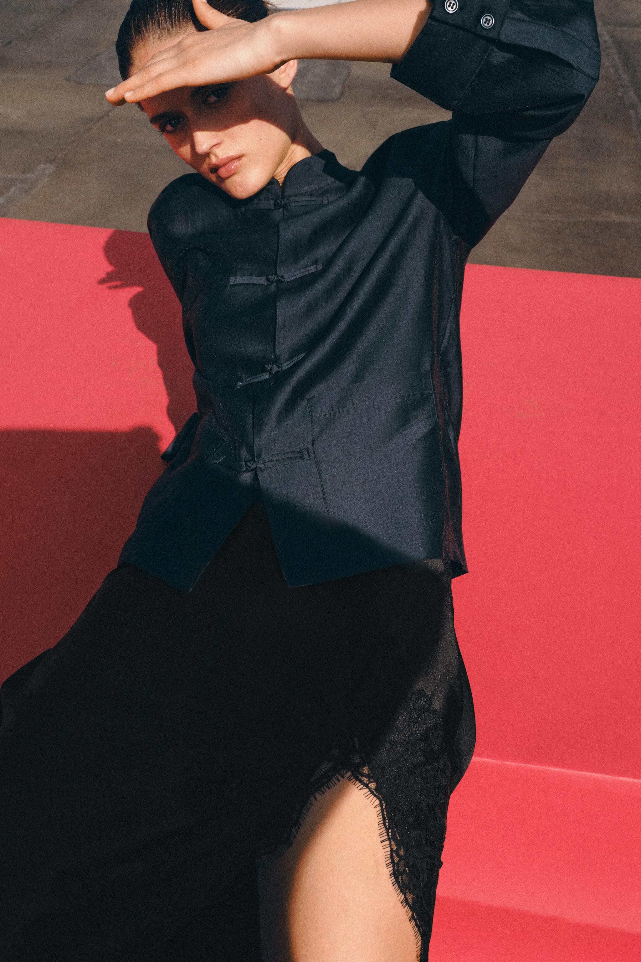 ZW COLLECTION FROG FASTENING SHIRT — Navy blue