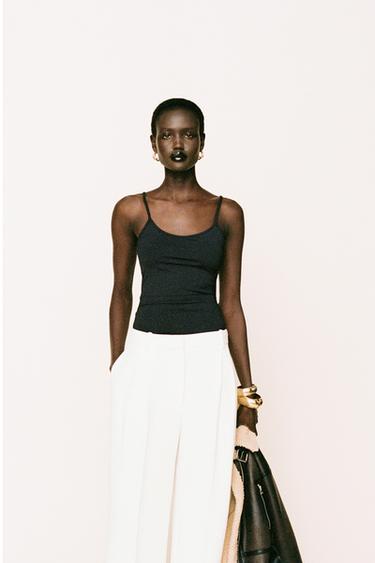 STRETCH VEST TOP - Black by Zara - Image 0