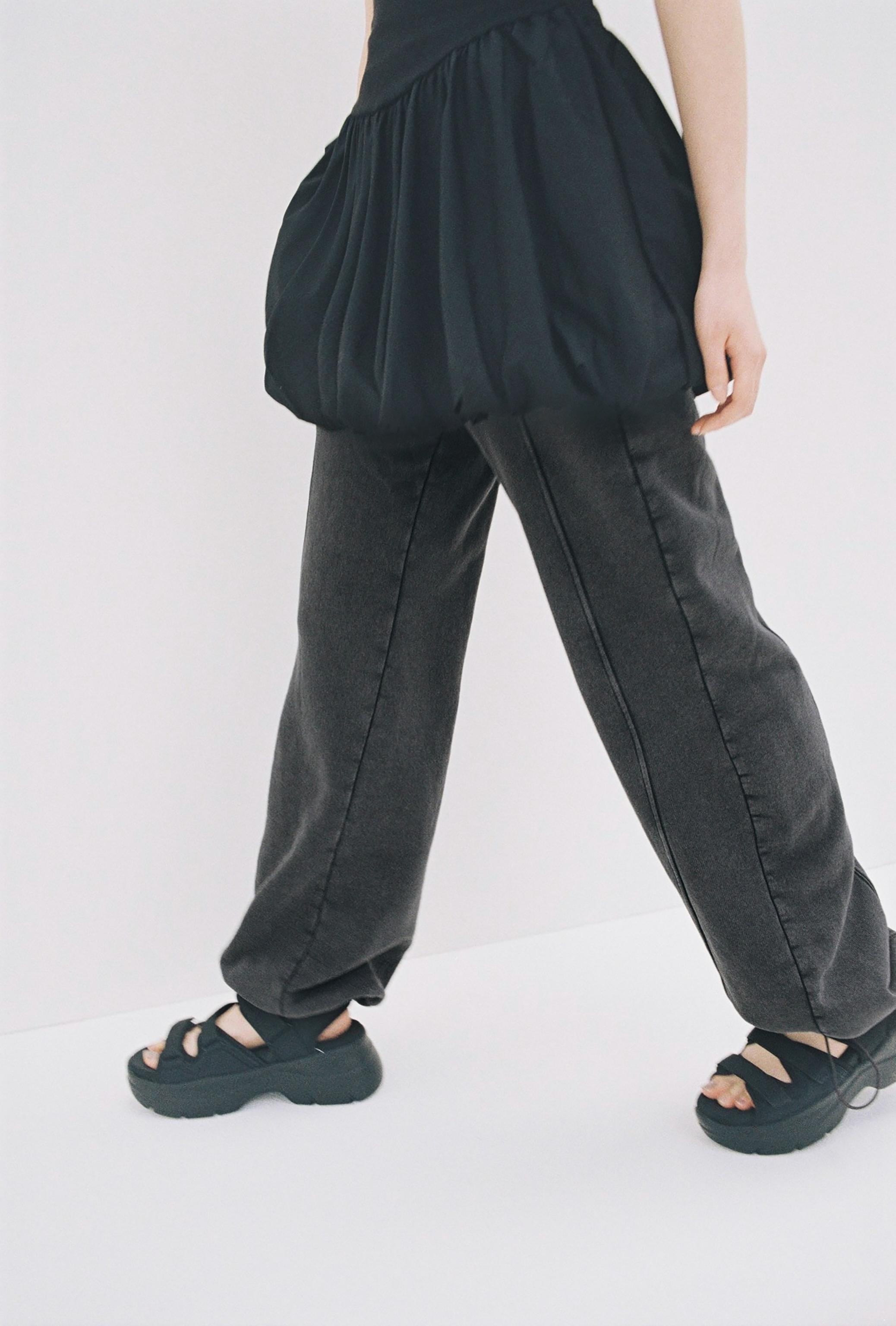 【ZARA】ウォッシュド加工 テキスト プラッシュジャージーパンツ 05643508406-e2.jpg?ts=