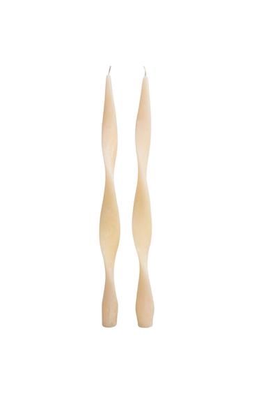 TWISTED DECORATIVE CANDLES (PACK OF 2) - White by Zara