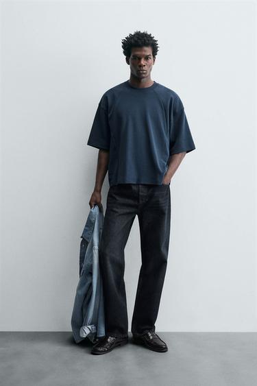 LIMITED EDITION SEAM DETAIL BOXY FIT T-SHIRT - Blue by Zara - Image 0