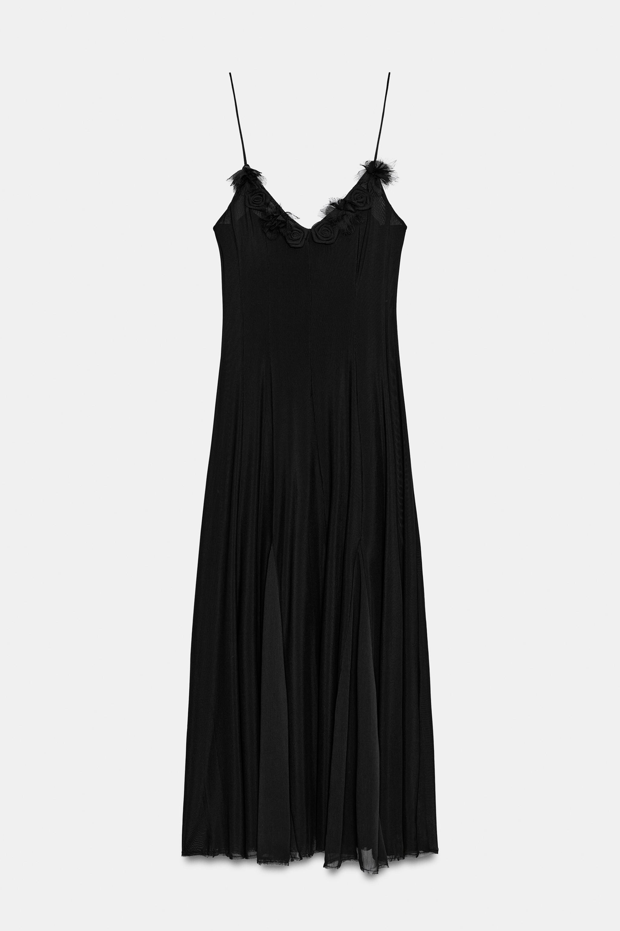TULLE FLORAL MIDI DRESS