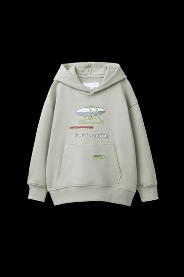 SURF PRINT HOODIE - Light khaki by Zara - Image 0