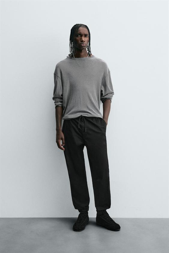 PANTALÓN CINTURA JOGGER SLIM FIT - Negro de Zara - Imagen 0