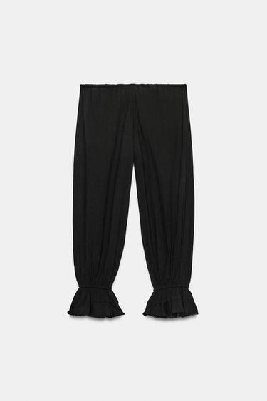 PANTALON RUSTIQUE BOUFFANT - Noir de Zara - Image 5