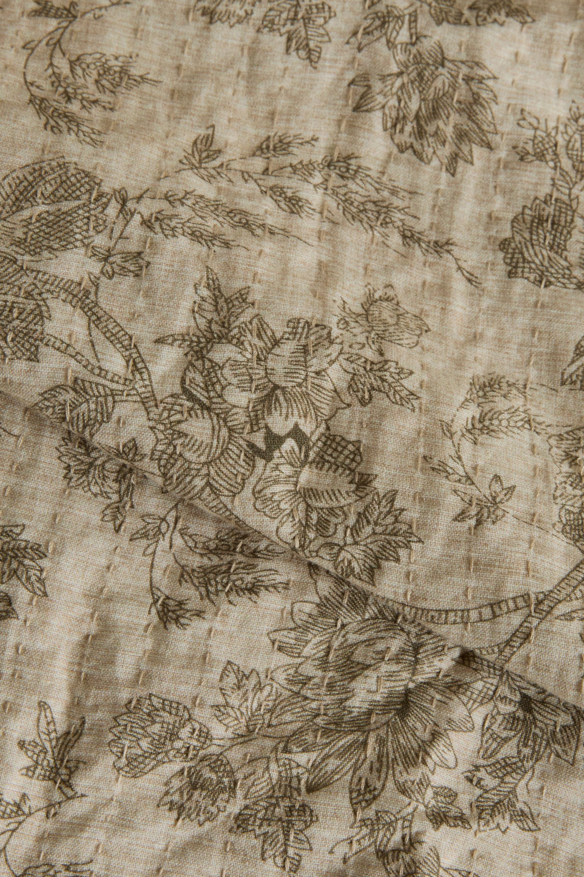 ÉDREDON COTON ET LIN FLEURI