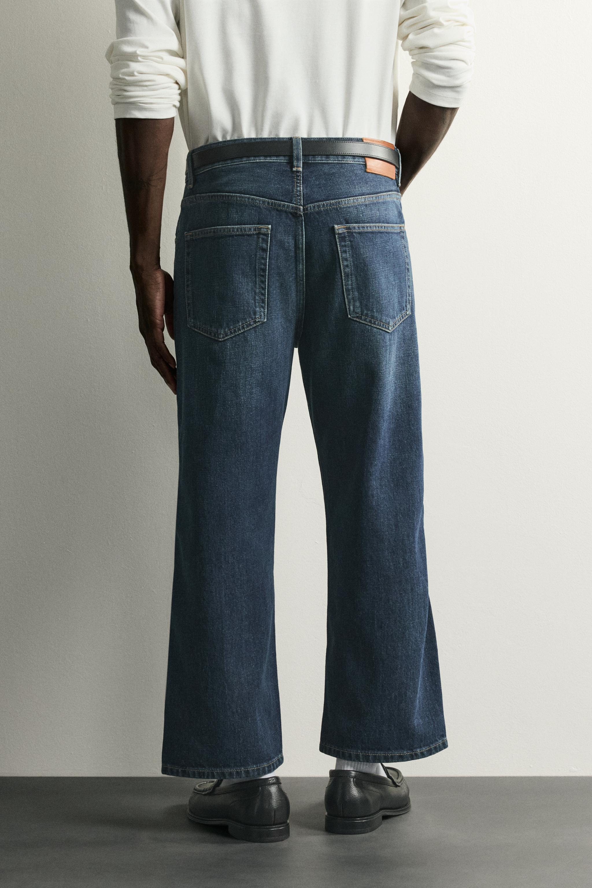 Мужские джинсы Zara LOOSE FIT CROPPED JEANS — фото 3