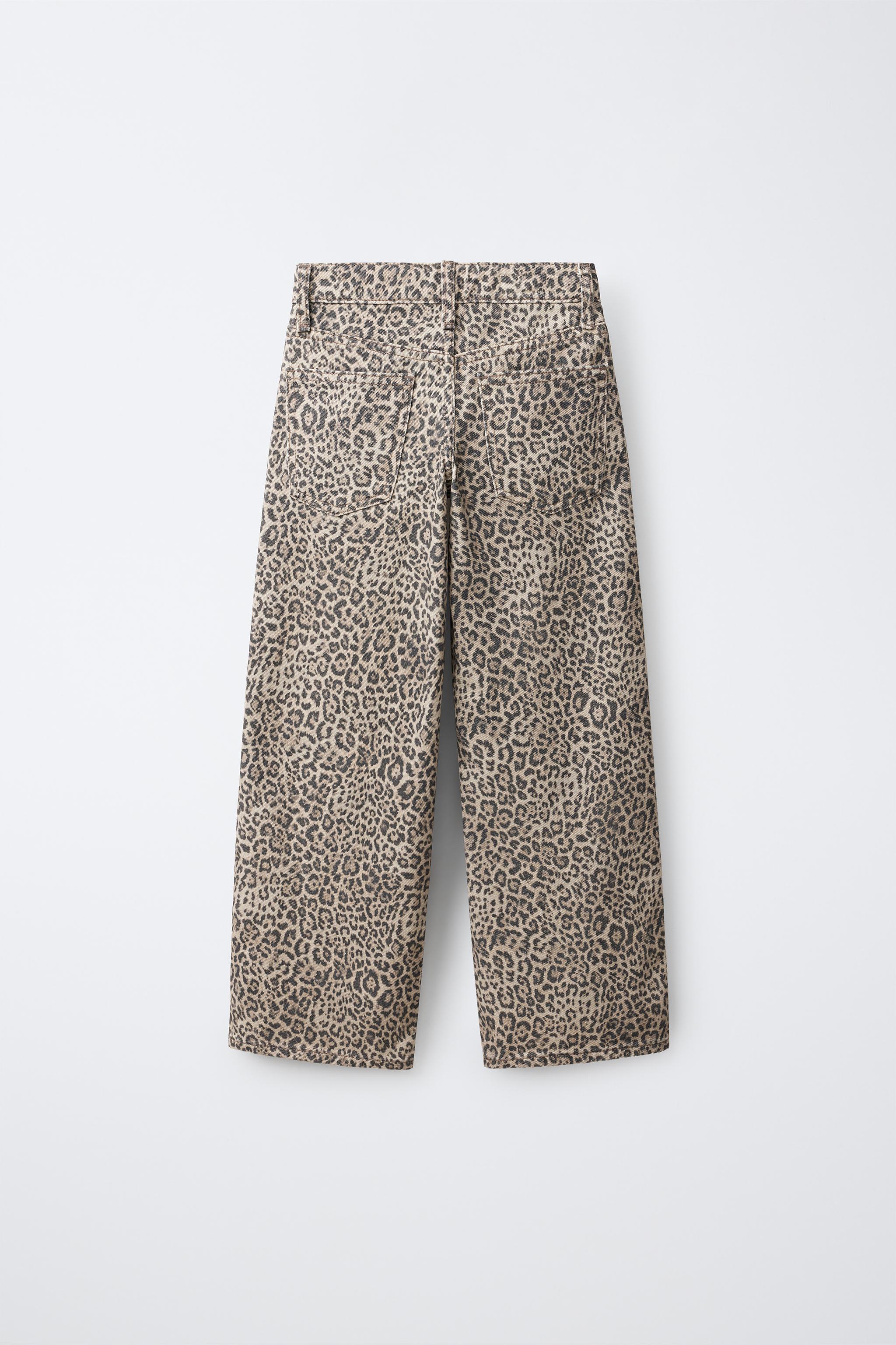 ANIMAL PRINT WIDE-LEG JEANS