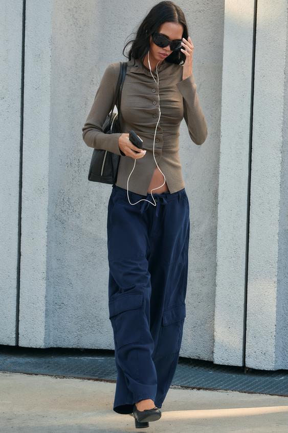 DRAPED KNIT TOP - Stone marl by Zara - Image 0