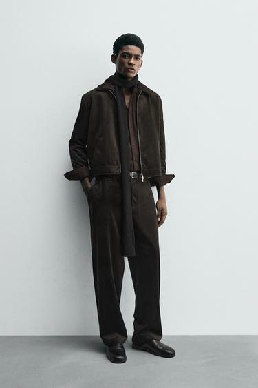 TEXTURED VELVET OVERSHIRT - Brown by Zara - Image 0