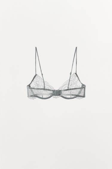 UNDERWIRED LACE BRA - Light blue by Zara - Image 4