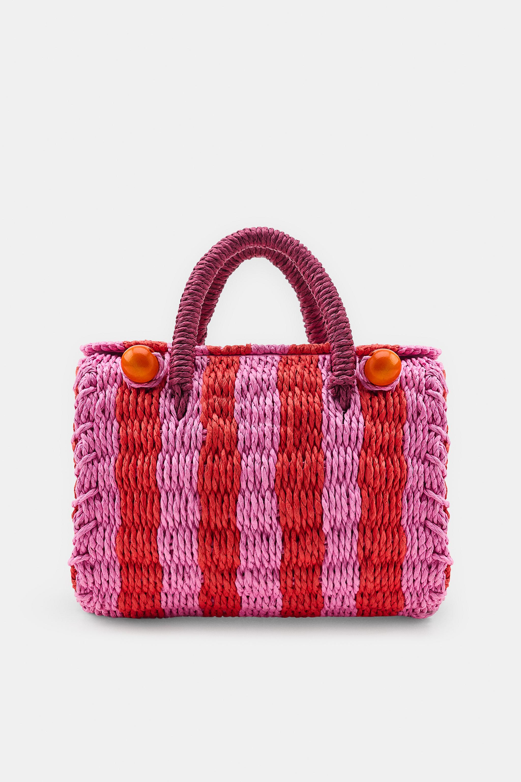 STRIPED TRUNK BAG — Pink