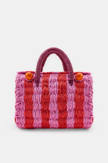 SAC COFFRE À RAYURES - Rose de Zara - Image 1