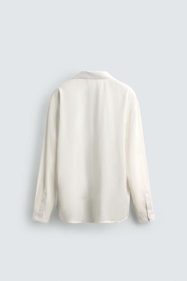 RELAXED FIT FLOWING SHIRT - White by Zara - Image 6