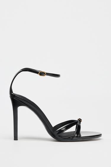 SANDALIA TACÓN ALTO FIBELA - Negro de Zara