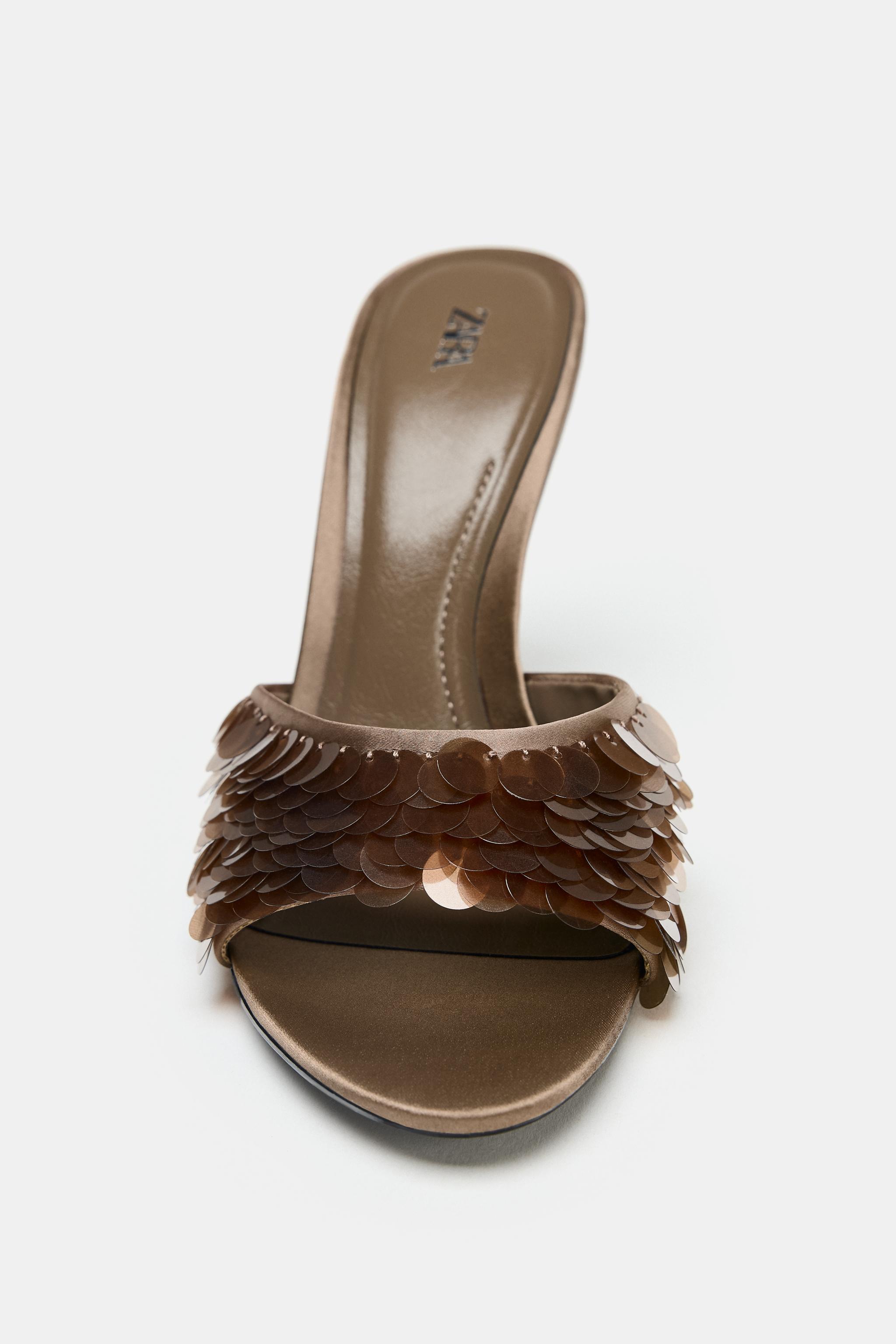 スペイン発送 ZARA スパンコールファンタジーサンダル 今季新作 ファンタジースパンコールサンダル - トープグレー | ZARA Japan