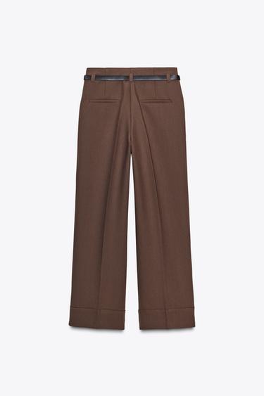 TURN-UP HEM TROUSERS WITH BELT -  by Zara - Image 6