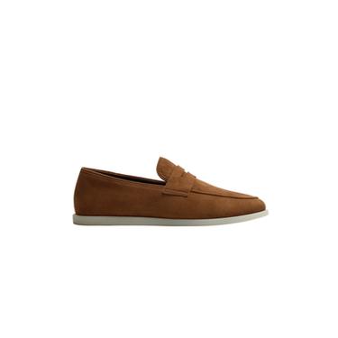CASUAL LEATHER LOAFERS - Rust Orange by Zara