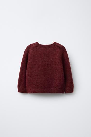 KNIT REINDEER JUMPER - Burgundy by Zara - Image 1