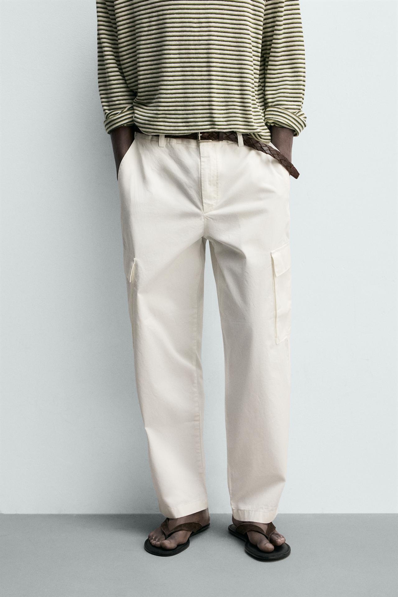 Pantalon cargo mre3gular fit blanco