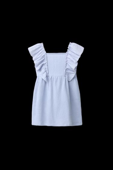 KLEID MIT STRUKTURMIX - Hellblau von Zara