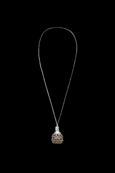 Zara STONE JEWEL SACK NECKLACE - Silver