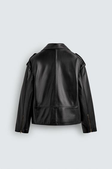 LEATHER BIKER JACKET LIMITED EDITION - Black by Zara