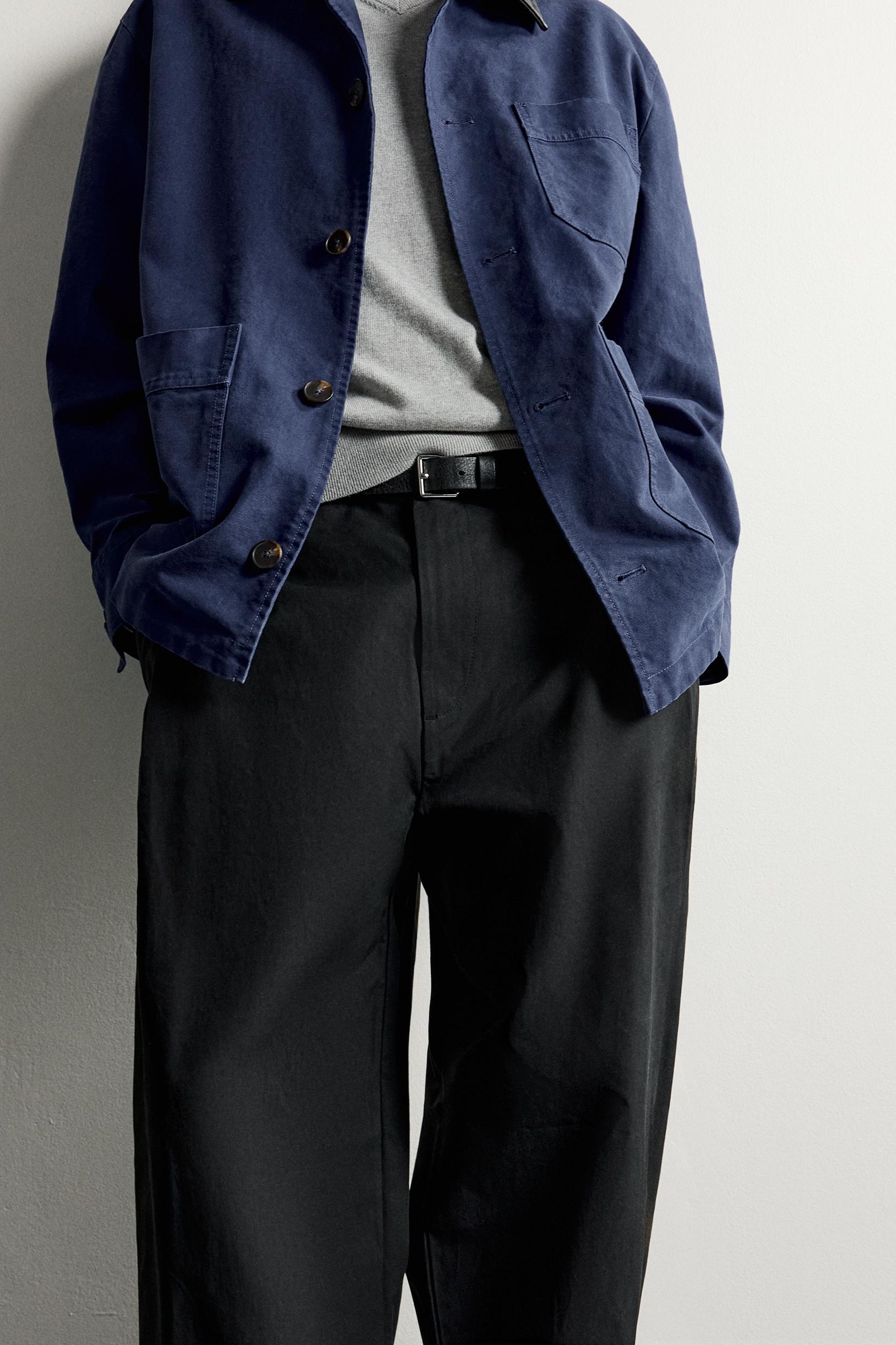 STRAIGHT-FIT PANTS WITH SIDE PLEATS