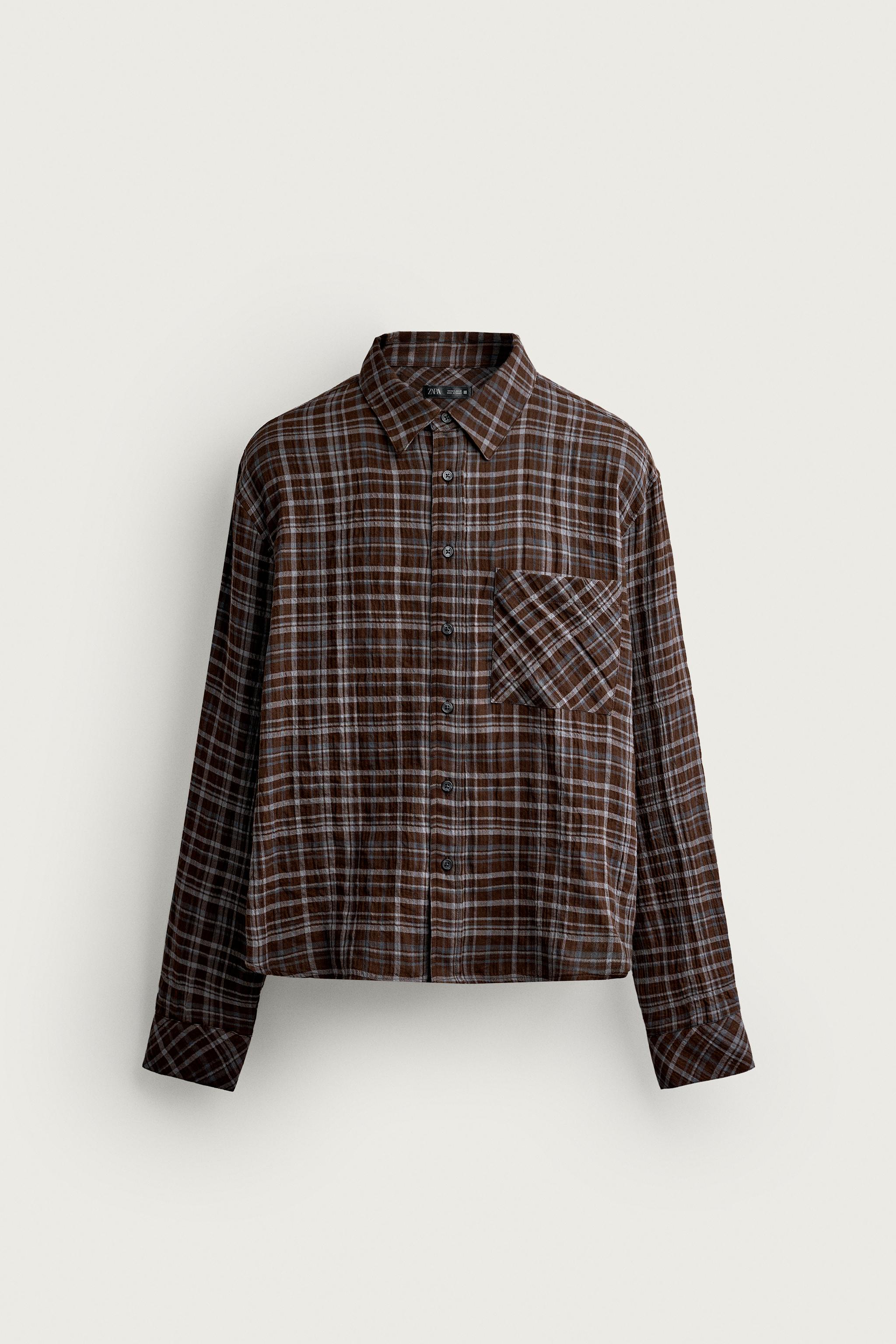 CROPPED FIT PLAID SHIRT