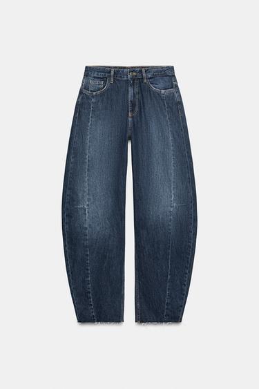 JEANS ZW COLLECTION BARREL TIRO MEDIO - Azul medio de Zara