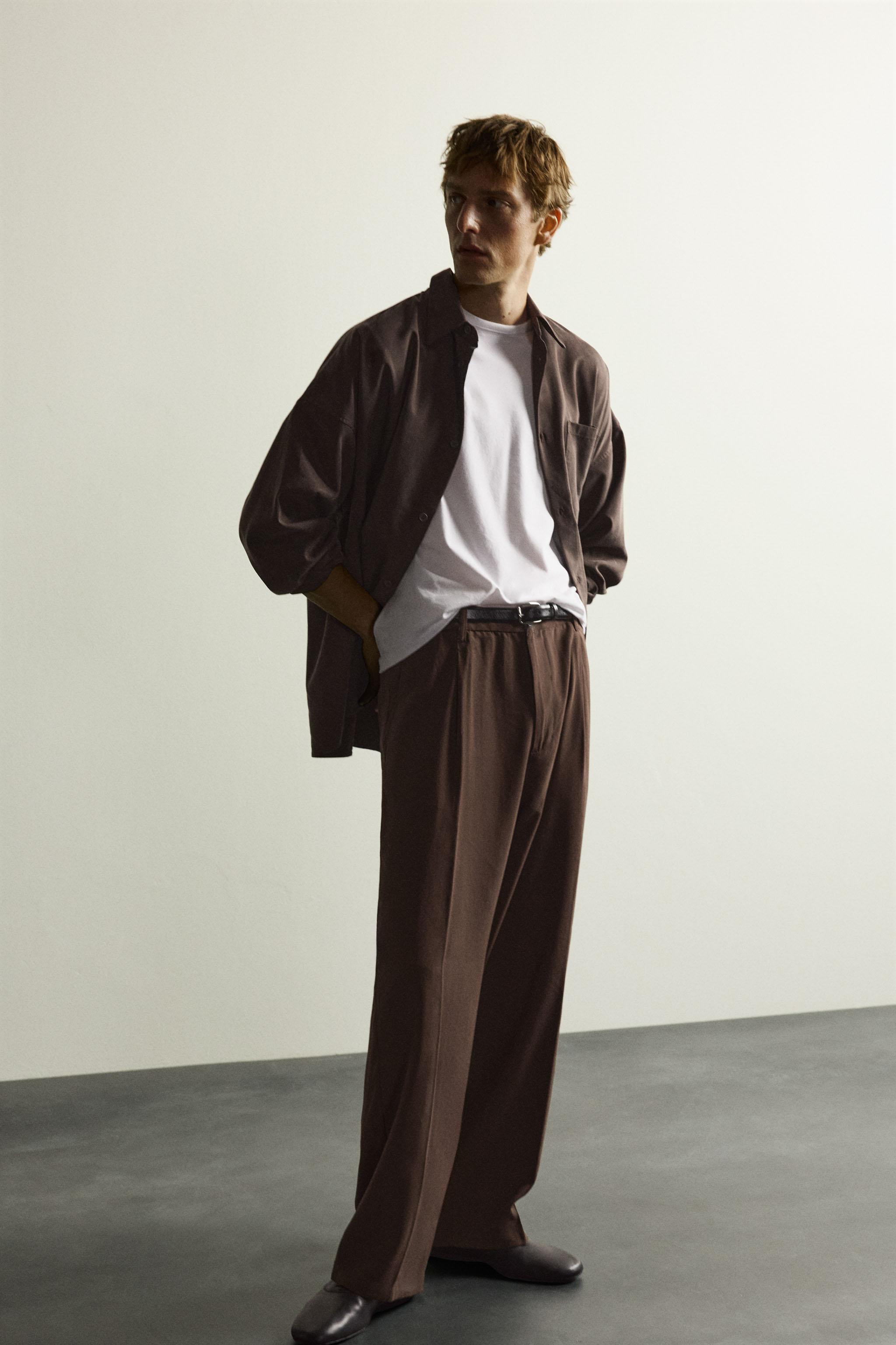 PANTALON FLUIDE COUPE DÉCONTRACTÉE À PLIS