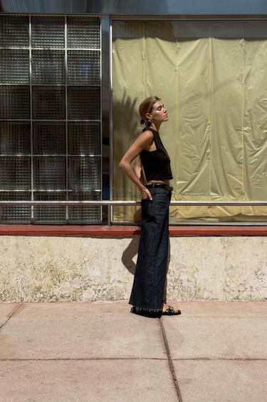 COTTON CROP TOP - Black by Zara