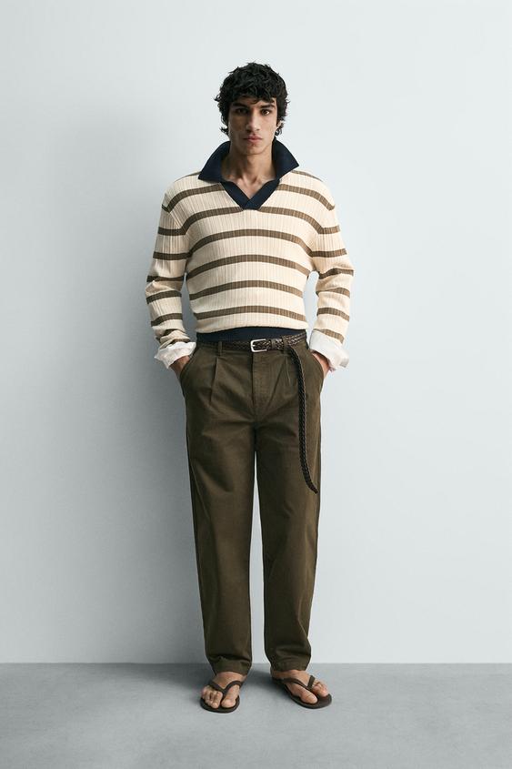 PLEATED CHINO PANTS