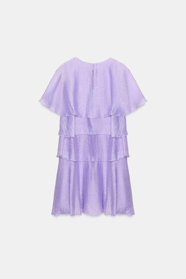 ROBE COURTE À VOLANTS - Lilas clair de Zara - Image 7