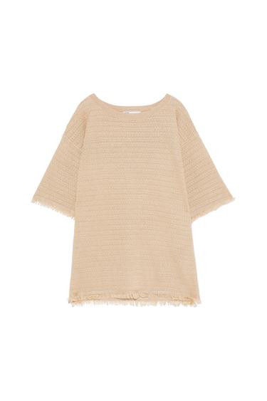 FRINGED KNIT SWEATER