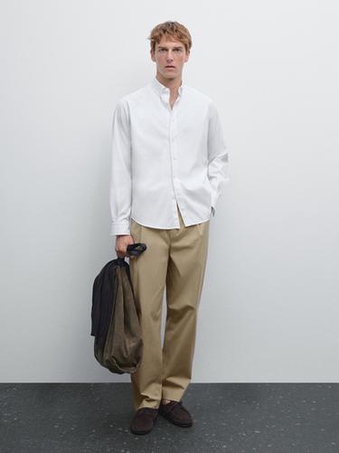 Camisa oxford regular fit - Blanco de Zara